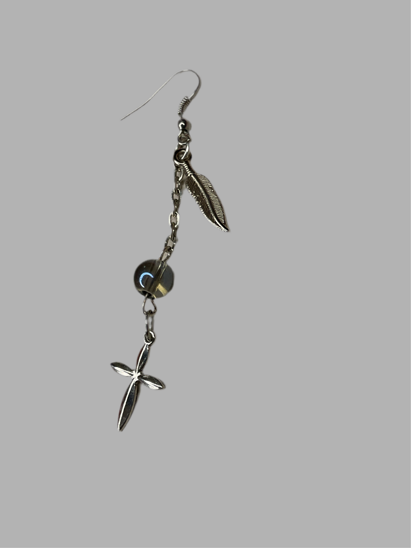 Evolution Cross Feather Earring