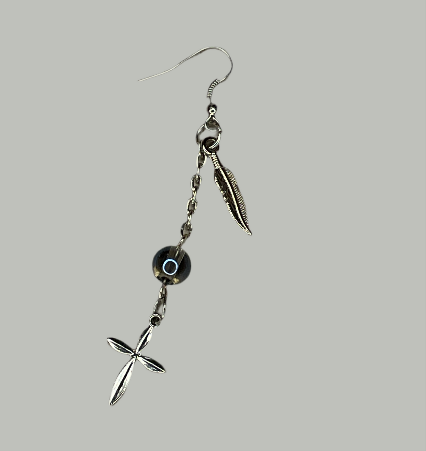 Evolution Cross Feather Earring