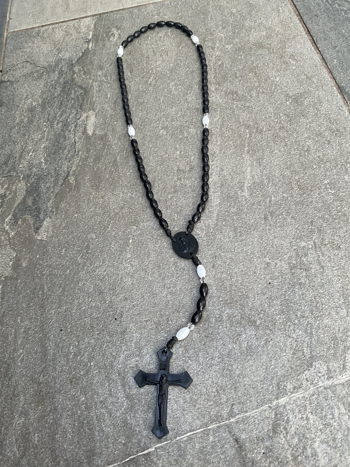 Black & white Rosary (blessed)