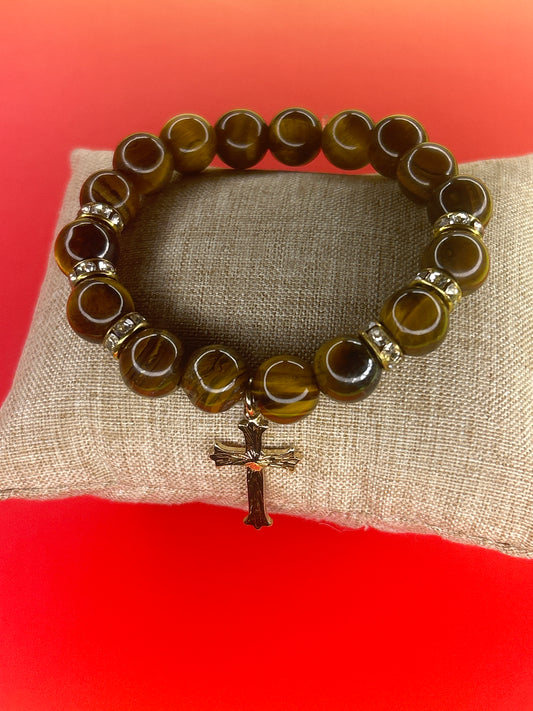 CROSS 02 - Tigers eye (Gold)