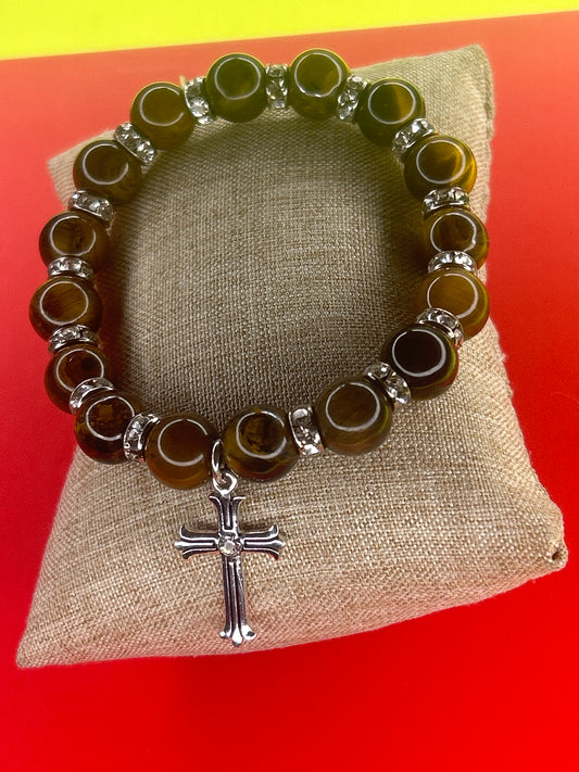 CROSS 04 - Tigers Eye ((Silver)