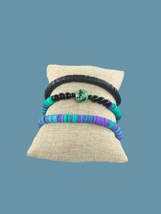 BLACK & MULTI COLOR (set of 3)