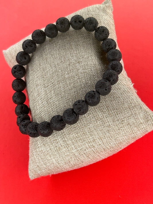 Lava 20 - Black Lava Beads