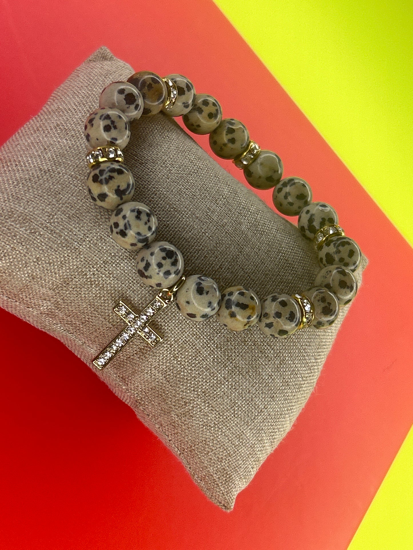 CROSS 05 -  Dalmatian Jasper (Gold)