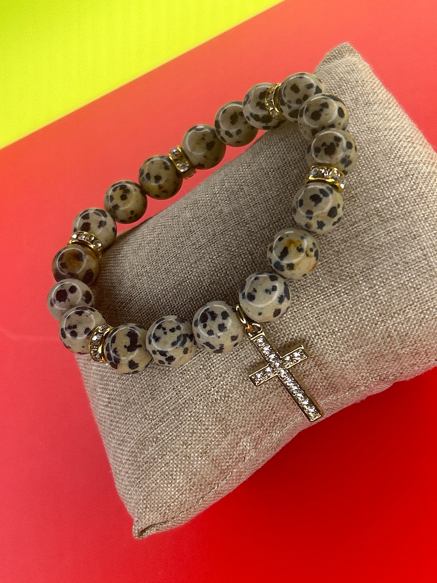 CROSS 05 -  Dalmatian Jasper (Gold)