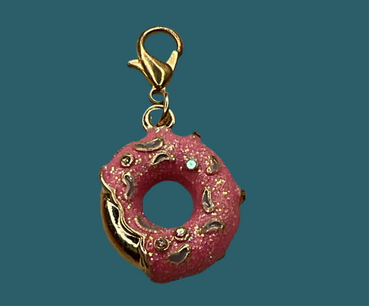 Pink & gold Donut - add on charm