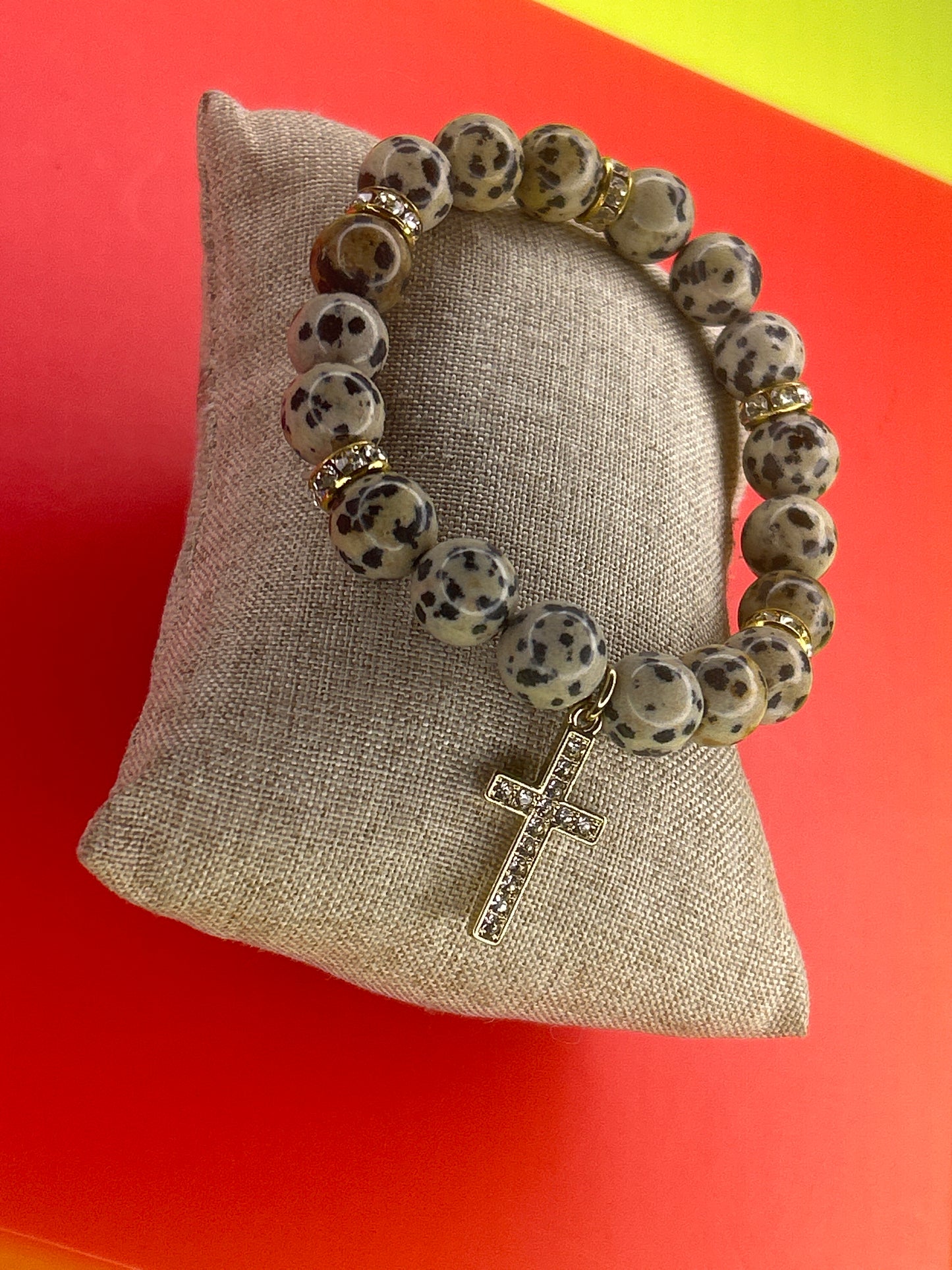 CROSS 05 -  Dalmatian Jasper (Gold)