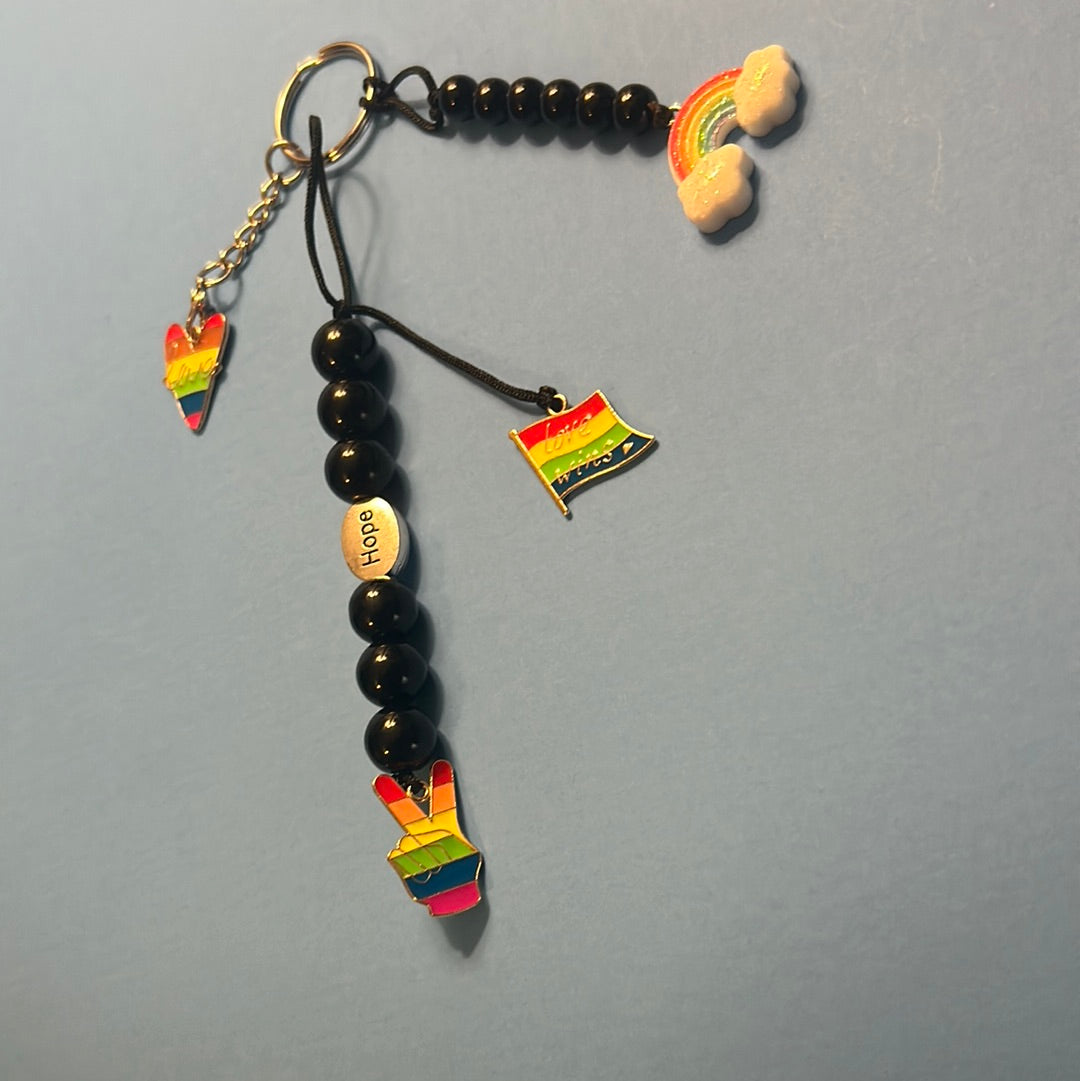 PRIDE 04  - Black EVO Keychain