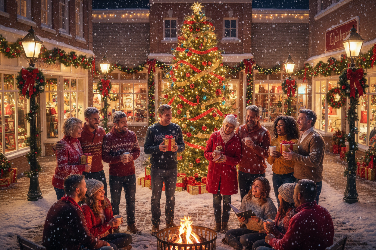 I want something g that shows the community in a holiday spirit